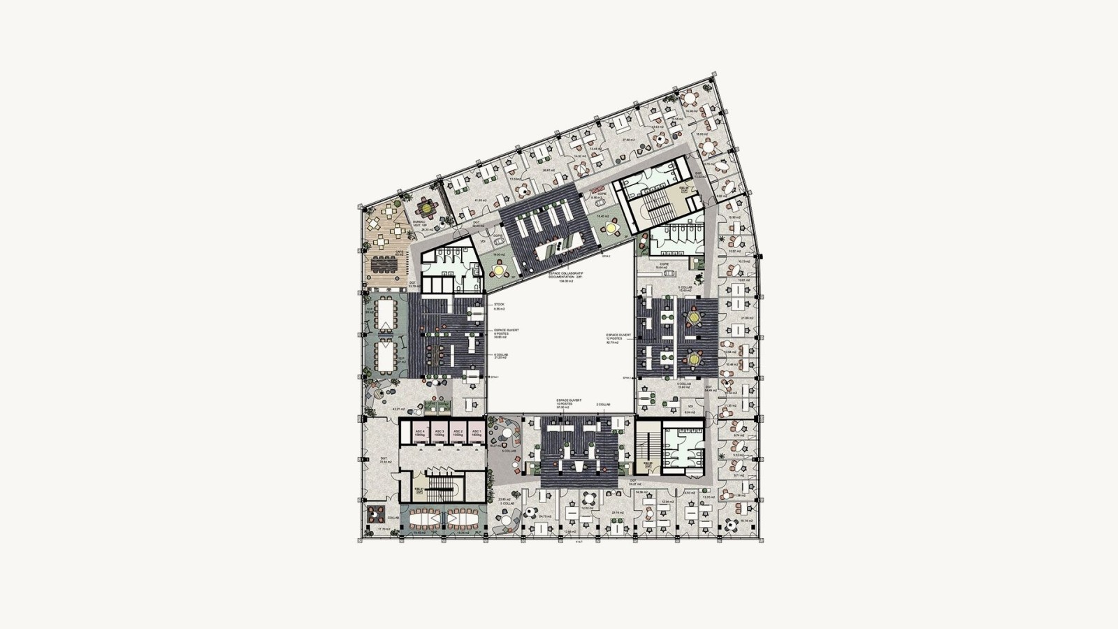 Messager - 2nd floor partitioned space planning